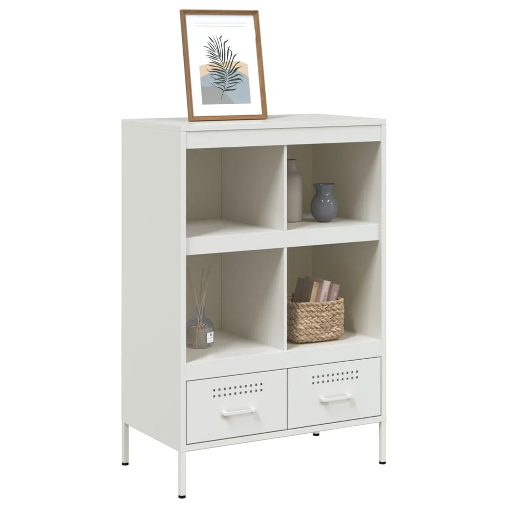Vysoká skrinka biela 68x39x101,5 cm oceľ
