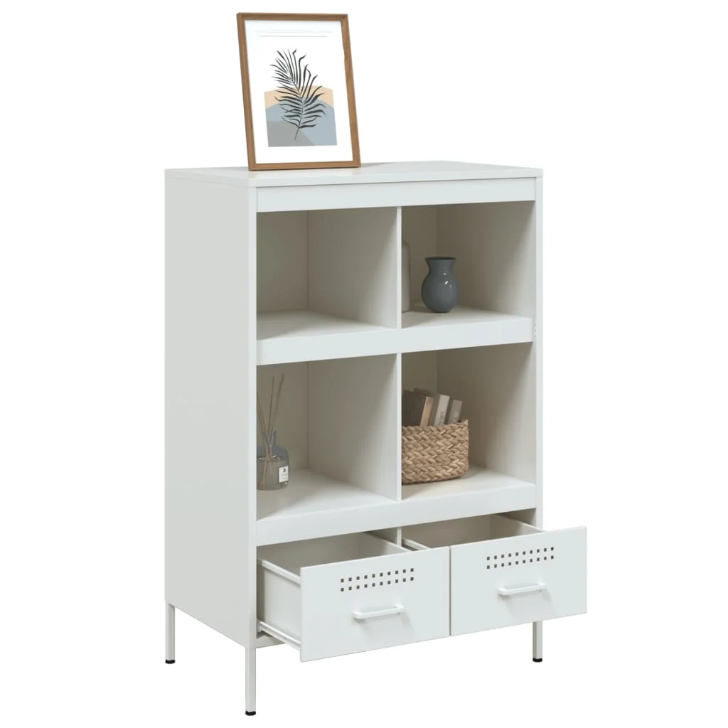 Vysoká skrinka biela 68x39x101,5 cm oceľ