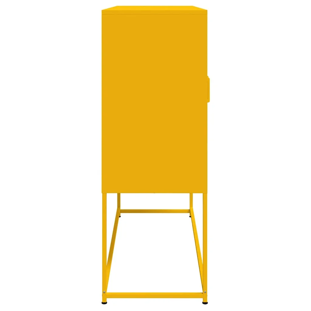 Vysoká skrinka horčicovožltá 100,5x39x107 cm oceľ