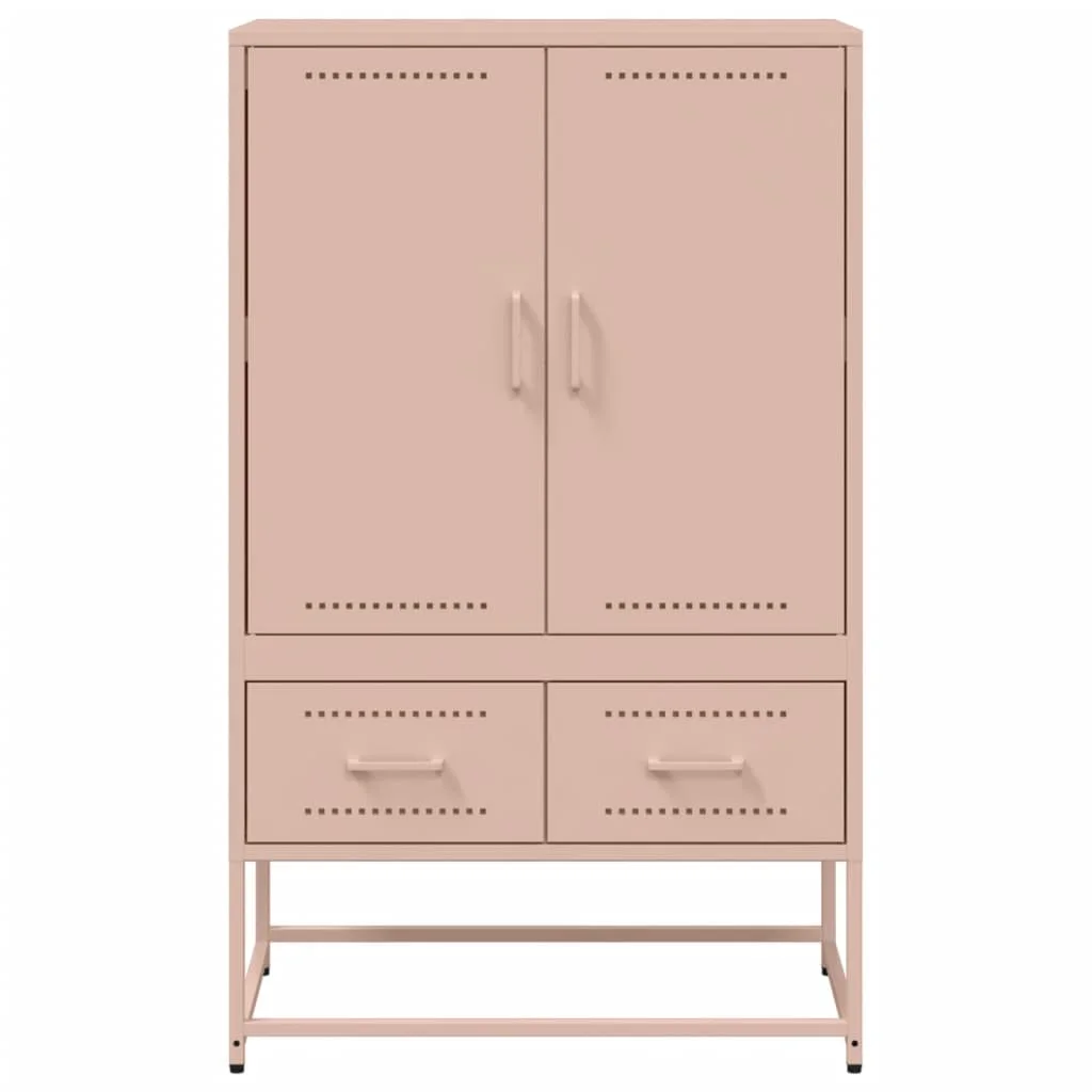 Vysoká skrinka ružová 68x39x111,5 oceľ