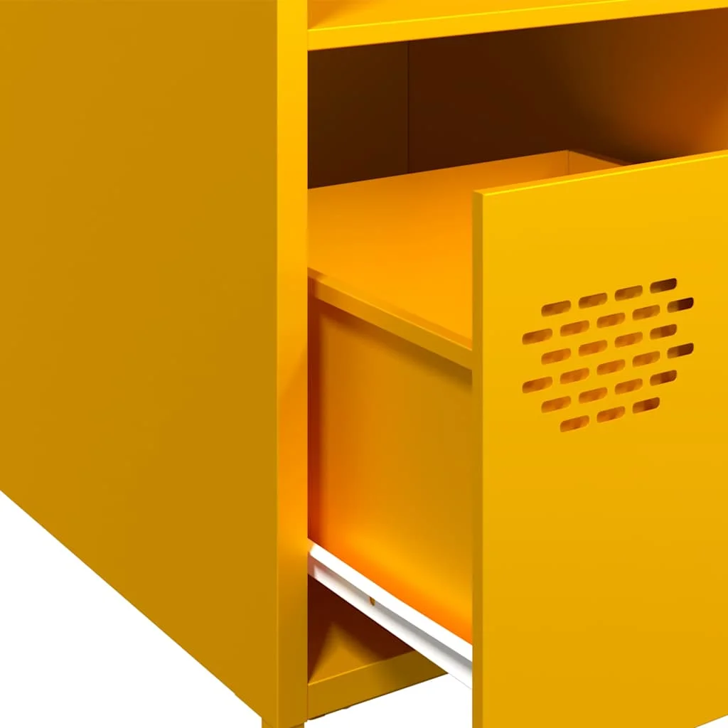 Vysoká skrinka horčicovožltá 35x39x103,5 cm oceľ