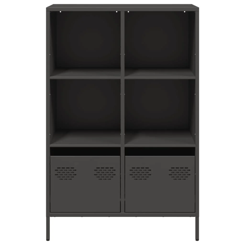 Vysoká skrinka čierna 68x39x103,5 cm oceľ