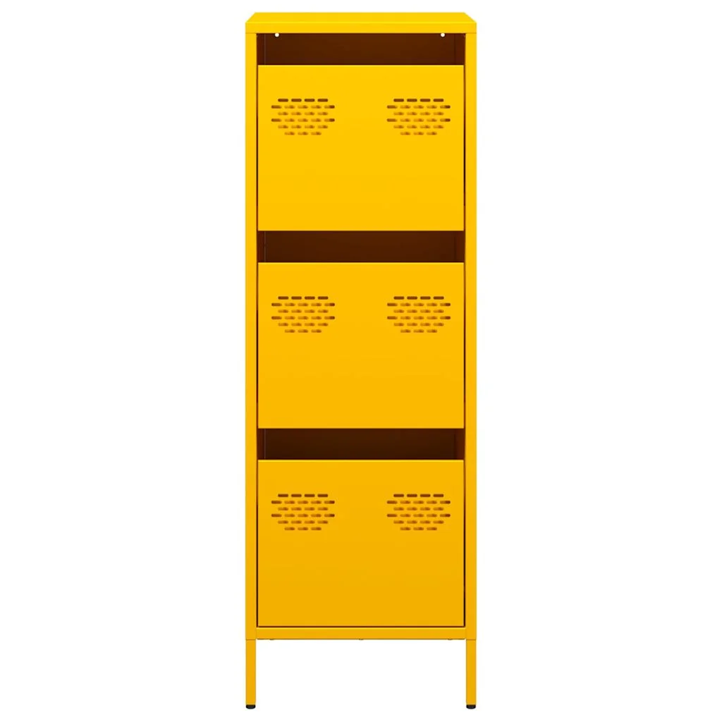 Vysoká skrinka horčicovožltá 39x35x103,5 cm oceľ