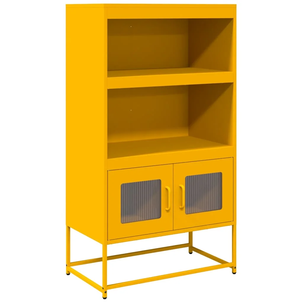 Highboard horčicová žltá 68x39x123 cm Oceľ