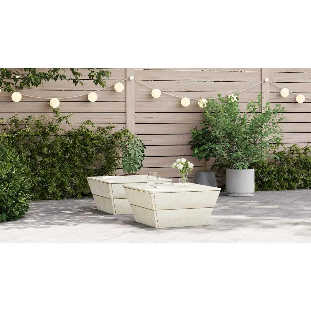 Záhradné stoly 2 ks 60x60x30 cm impregnované smrekové drevo