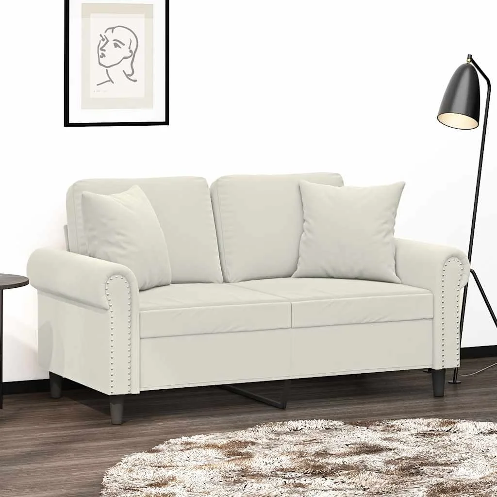 Dekoratívne vankúše 2 ks krémové 40x40 cm zamat