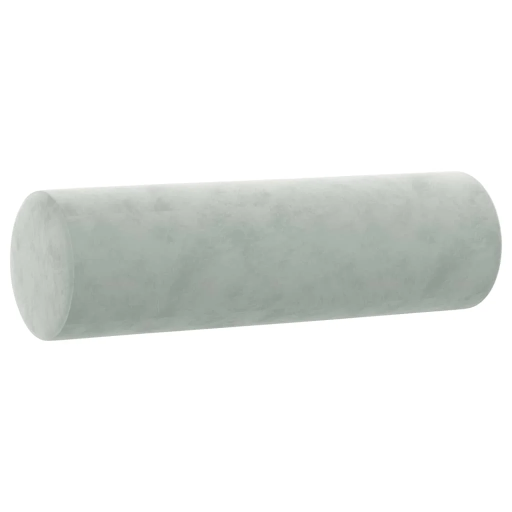 Dekoratívne vankúše 2 ks bledosivé Ø15x50 cm zamat