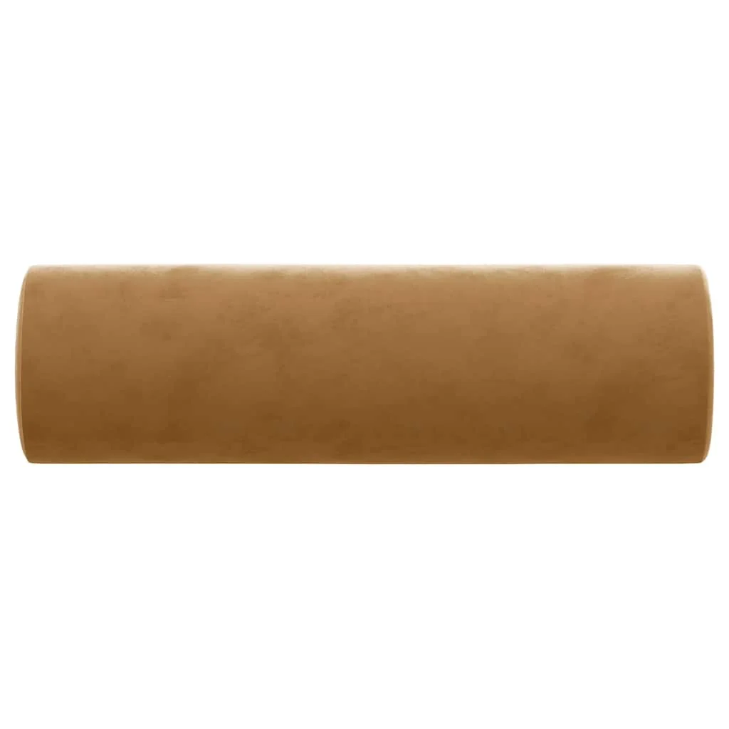 Dekoratívne vankúše 2 ks hnedé Ø15x50 cm zamat