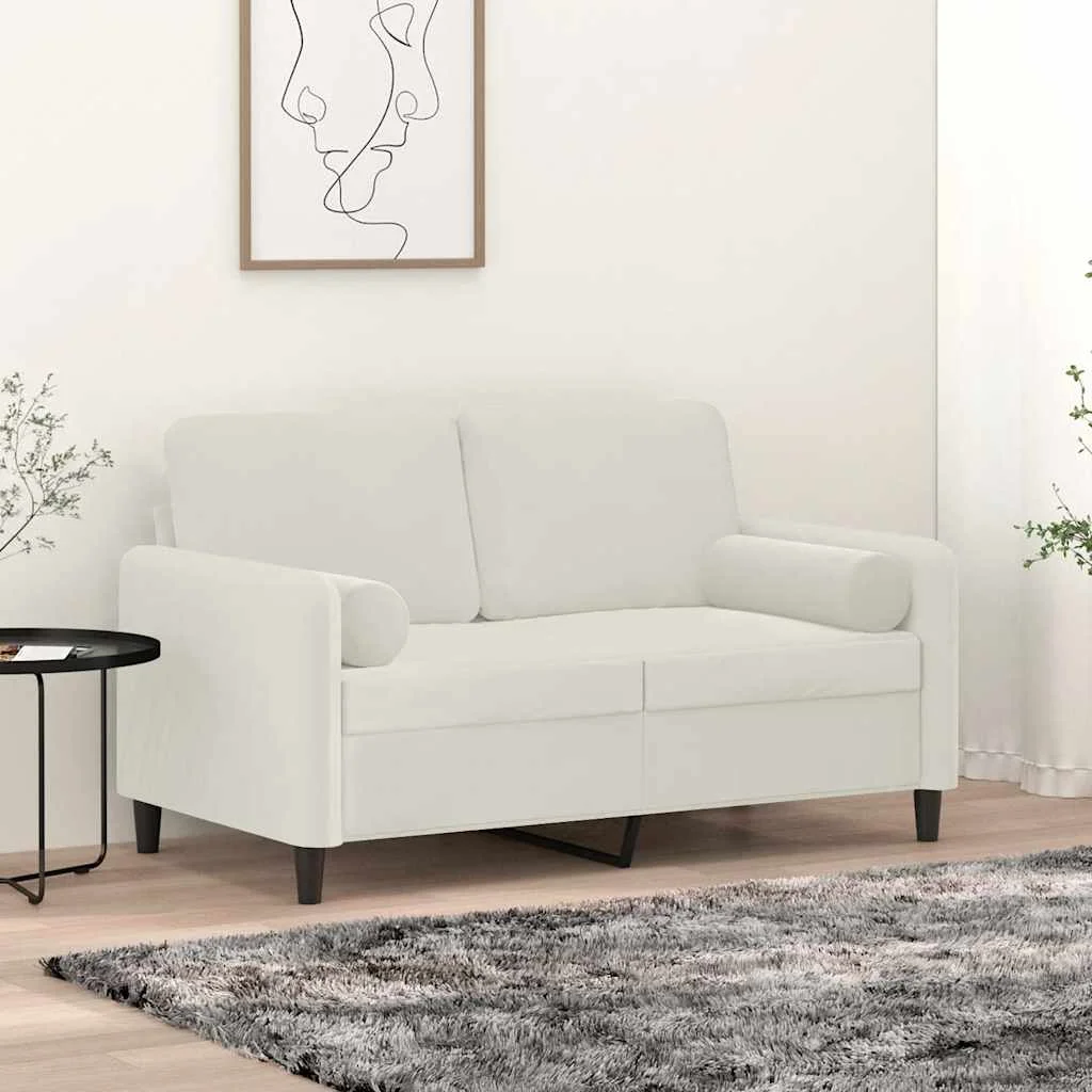 Dekoratívne vankúše 2 ks krémové Ø15x50 cm zamat