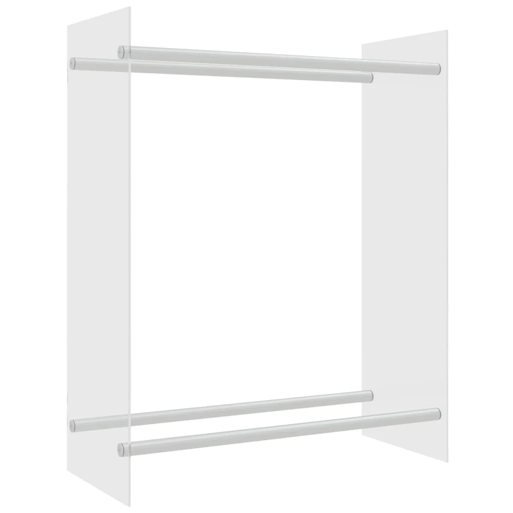 Stojan na palivové drevo priehľadný 80x35x100 cm tvrdené sklo