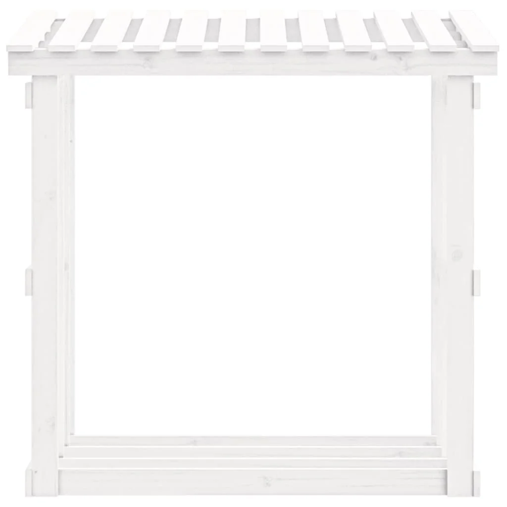 Stojan na palivové drevo biely 108x64,5x109 cm masívna borovica