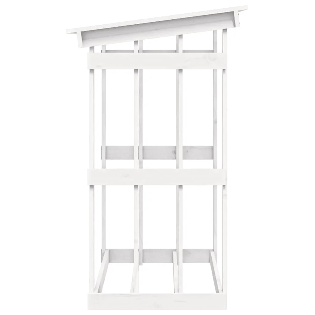 Stojan na palivové drevo biely 108x64,5x109 cm masívna borovica