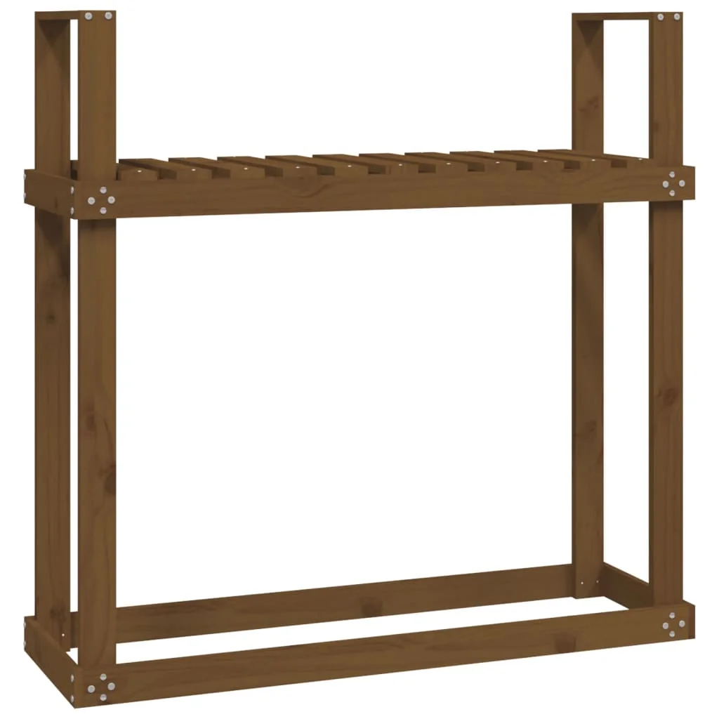 Stojan na palivové drevo medový 110x35x108,5cm masívna borovica