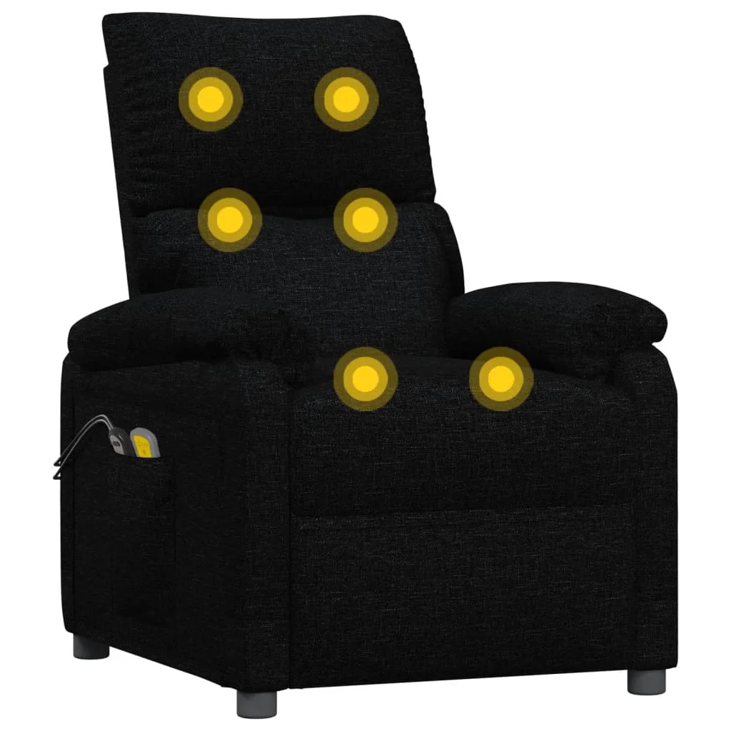 Elektrické masážne kreslo čierne látkové