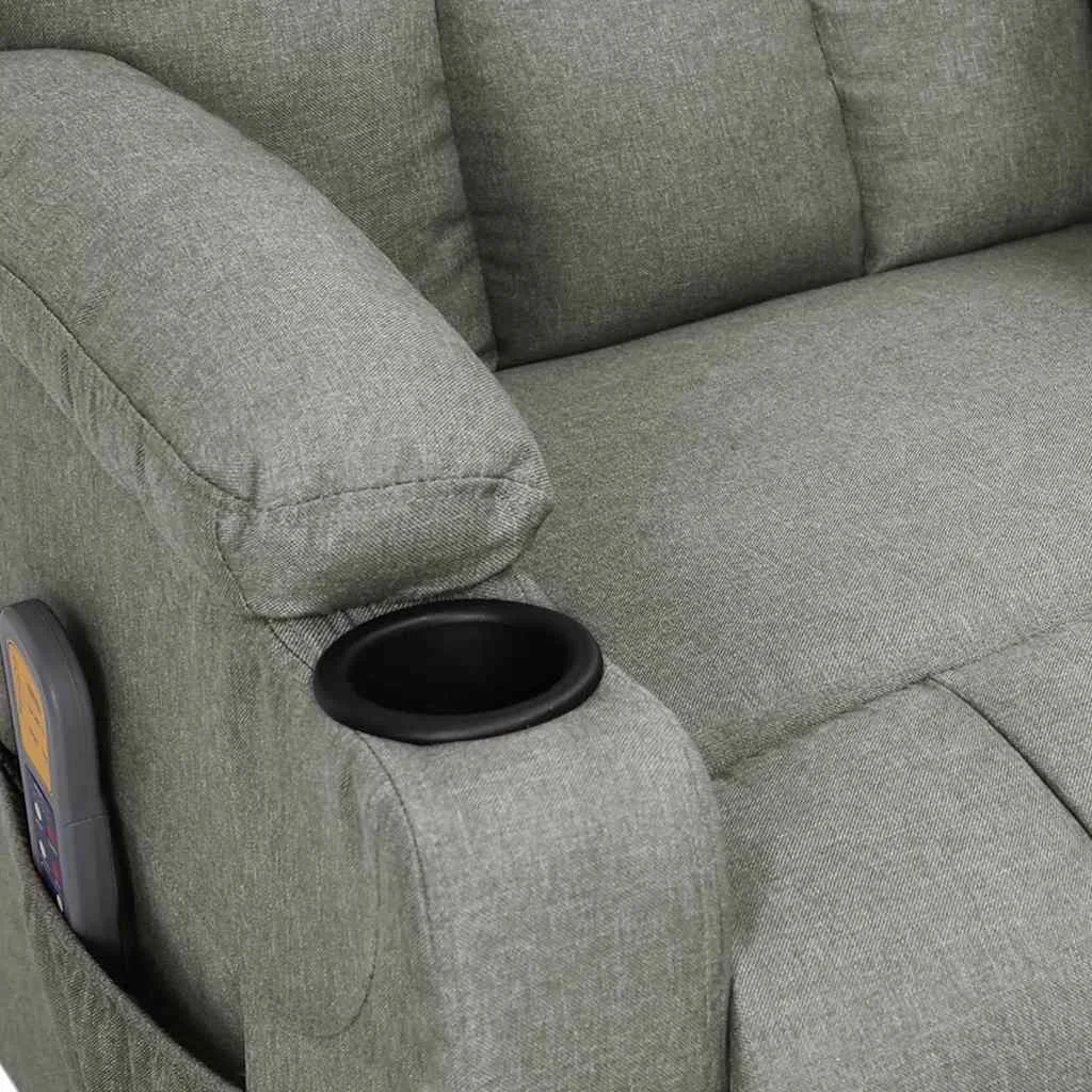 Elektrické masážne kreslo bledosivé látkové