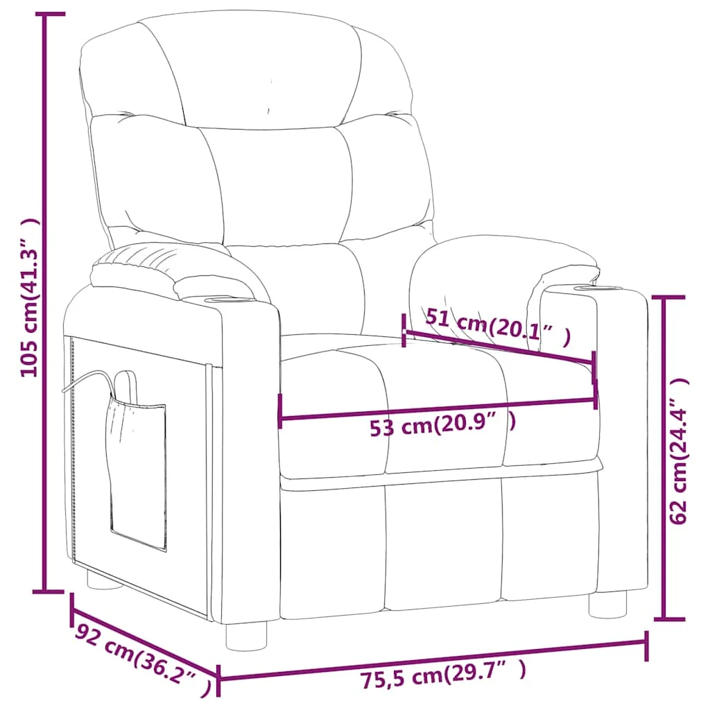 Masážne kreslo, sivohnedé, látka