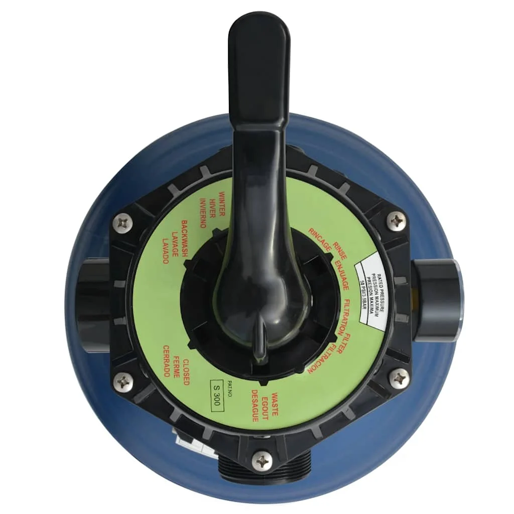Bazénová piesková filtrácia so 6-cestným ventilom, modrá 460 mm
