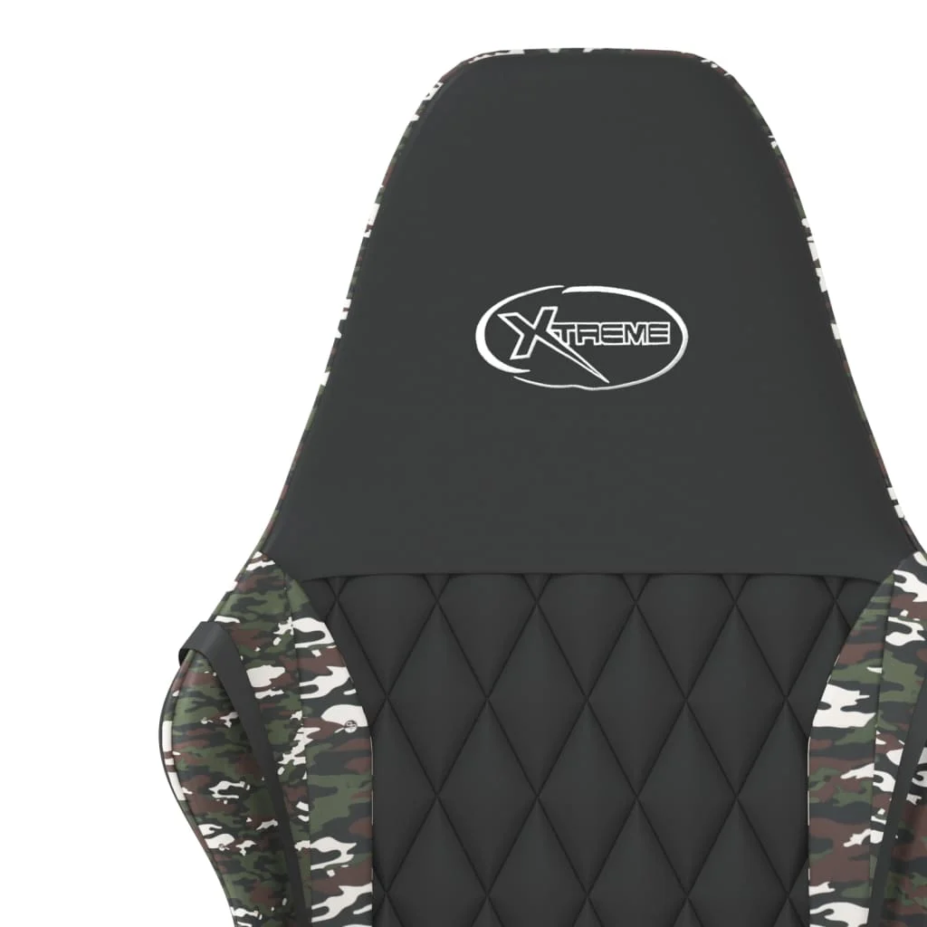 Herná stolička čierna a maskáčová umelá koža