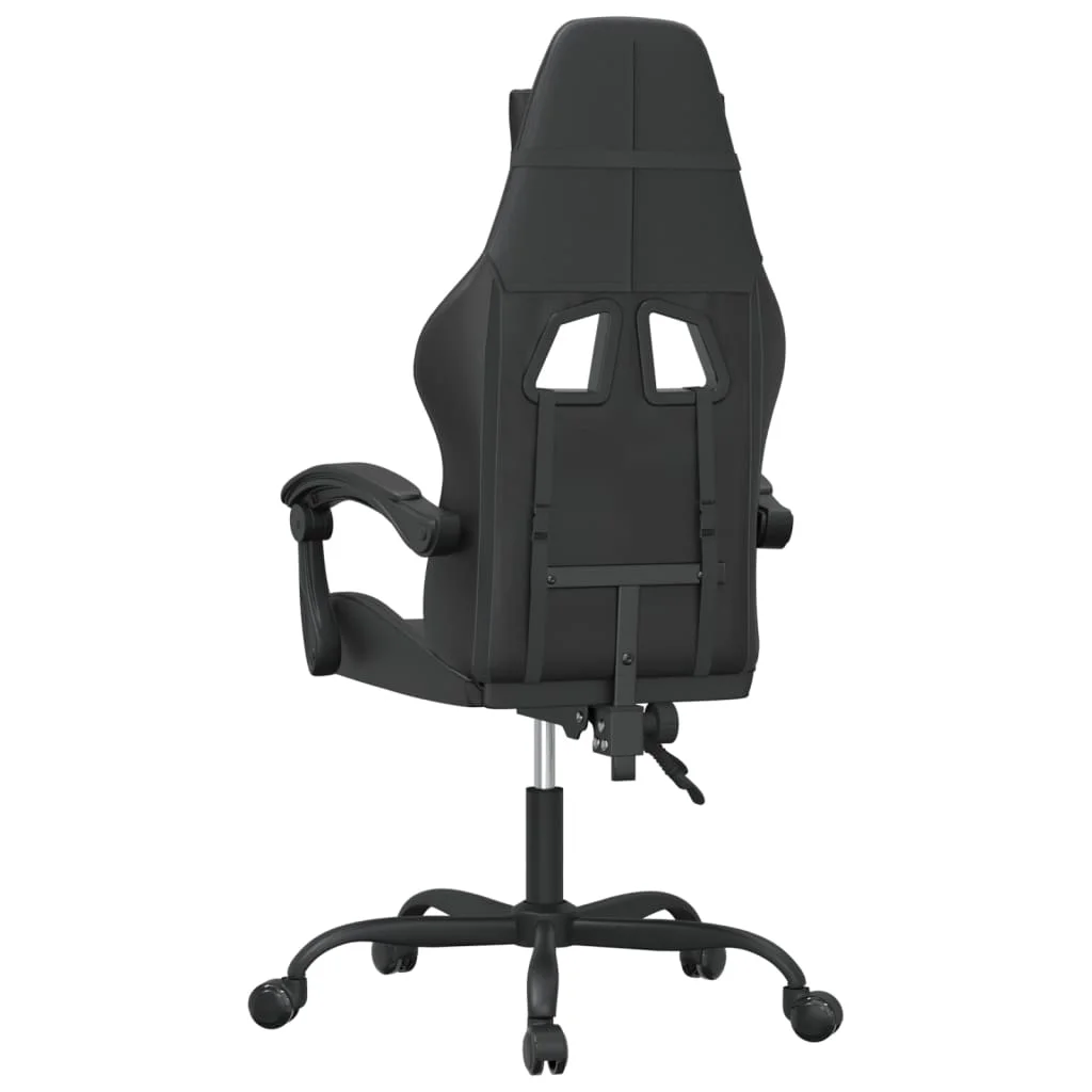 Otočná herná stolička čierna umelá koža