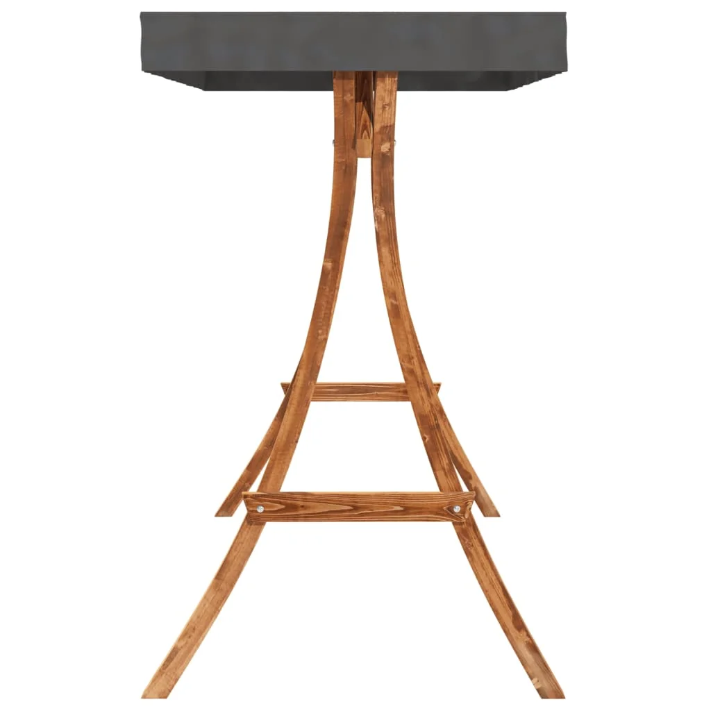 Hojdacia posteľ a baldachýn smrekový masív s teakovým povrchom