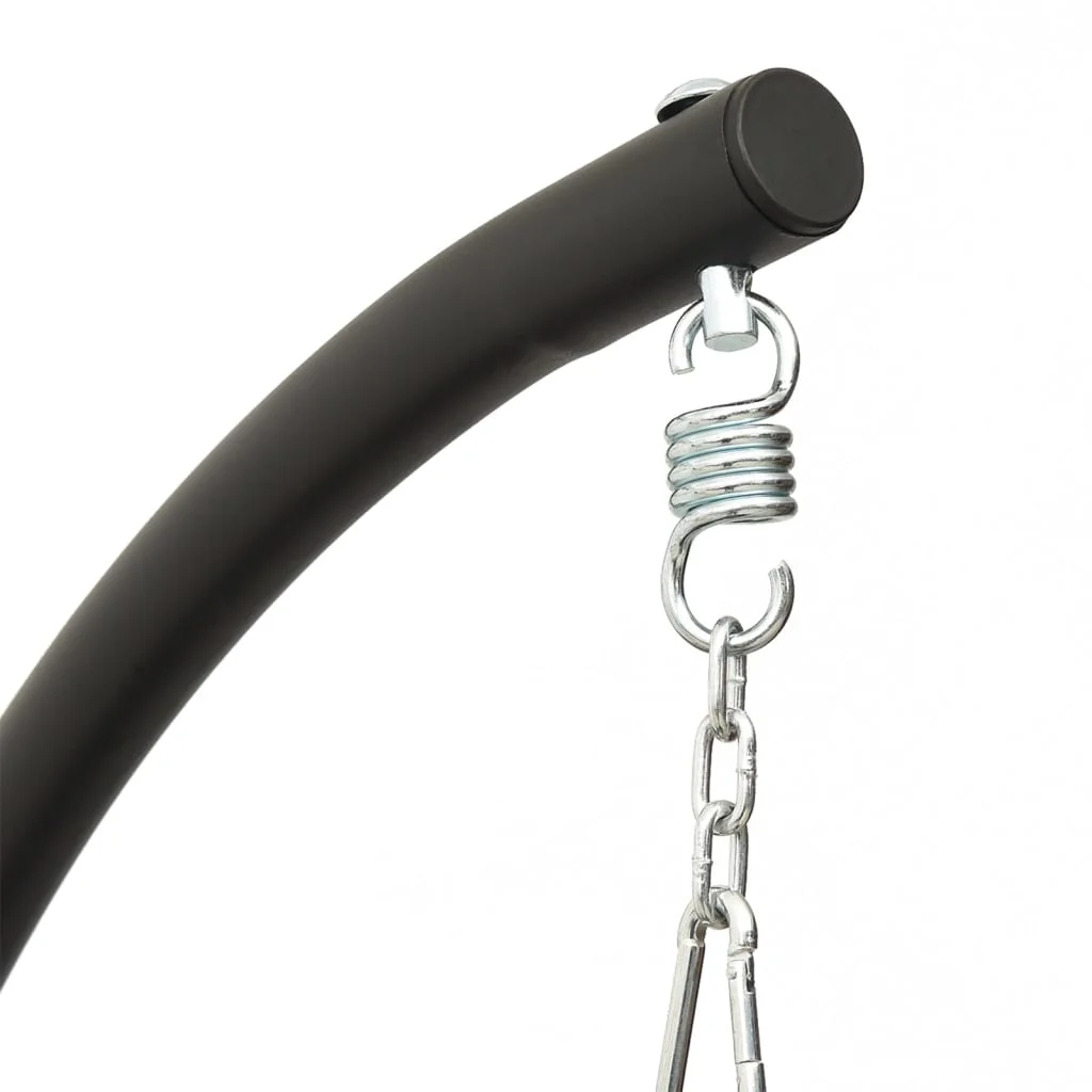 Záhradná hojdacia stolička s poduškou krémová oxf. látka a oceľ