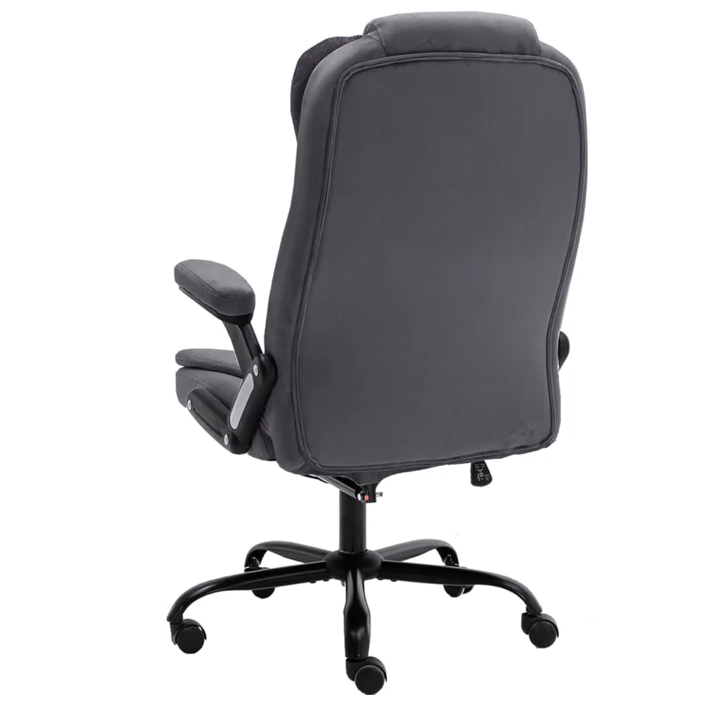 Masážne kancelárske kreslo tmavosivé zamatové