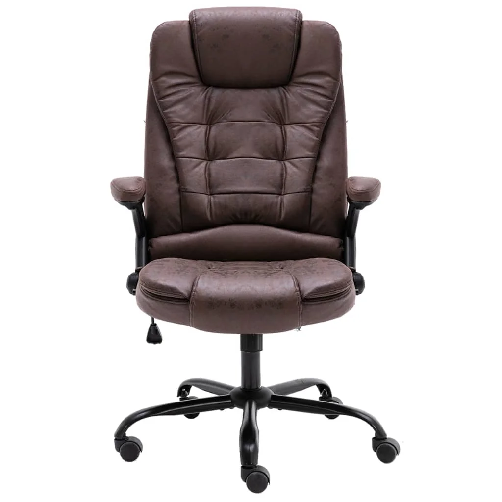 Kancelárske kreslo, tmavohnedé, umelý semiš