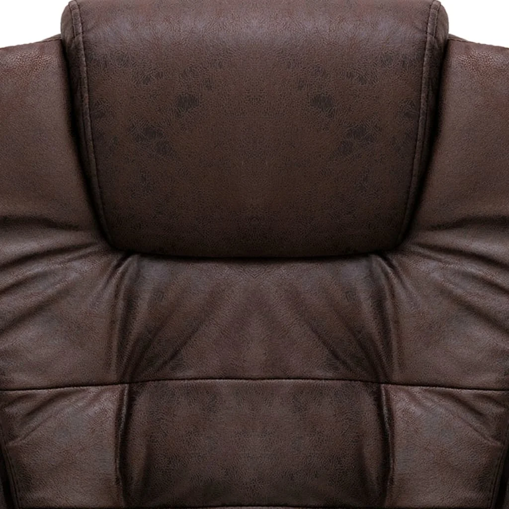 Kancelárske kreslo, tmavohnedé, umelý semiš