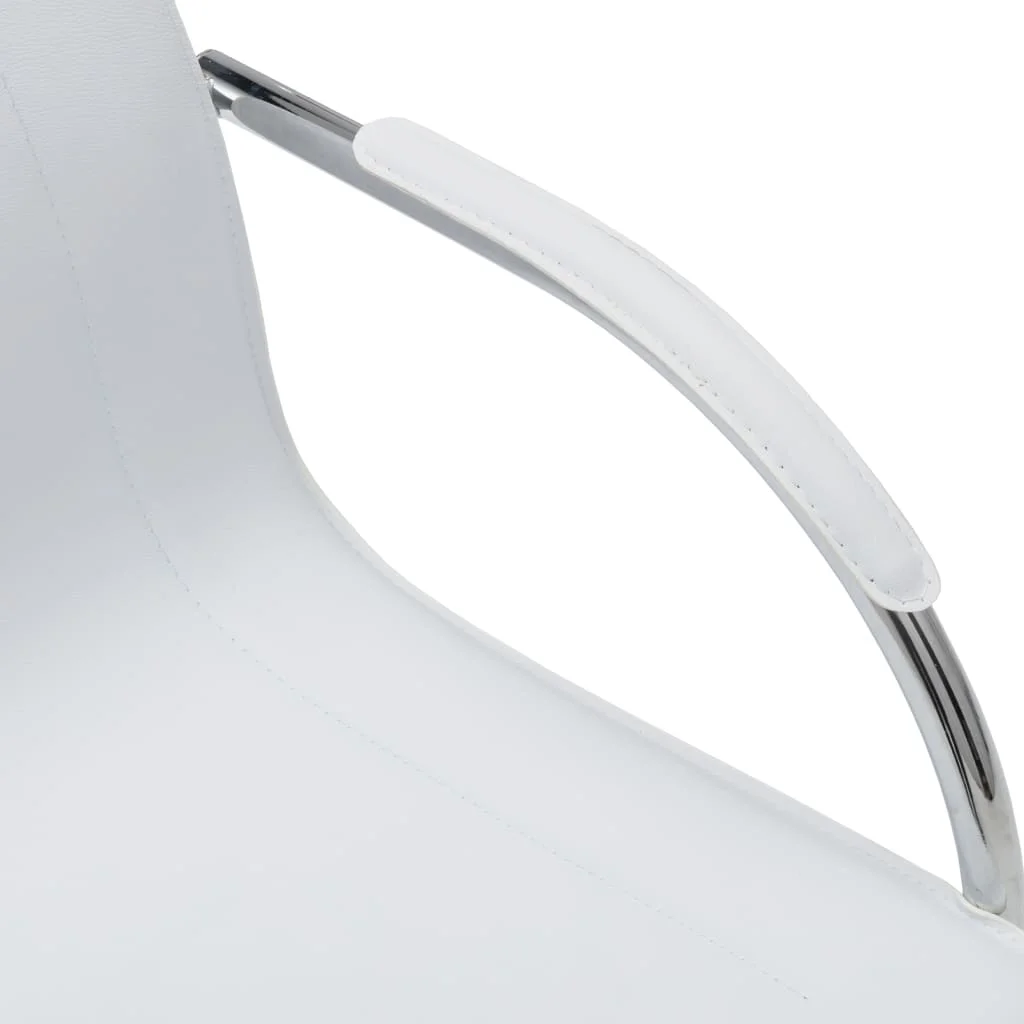 Kancelárska stolička, perová kostra, biela, umelá koža