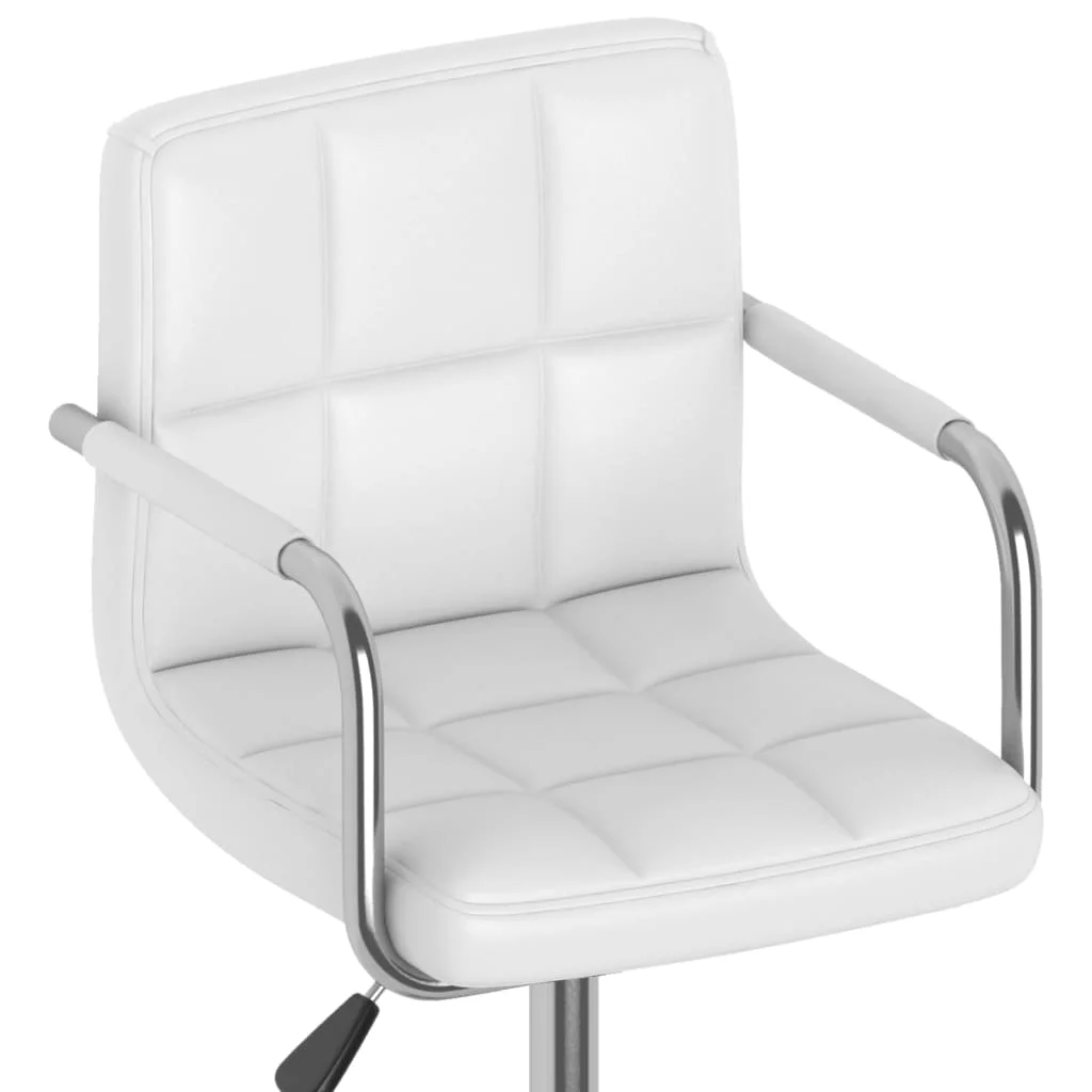 Otočná kancelárska stolička biela umelá koža