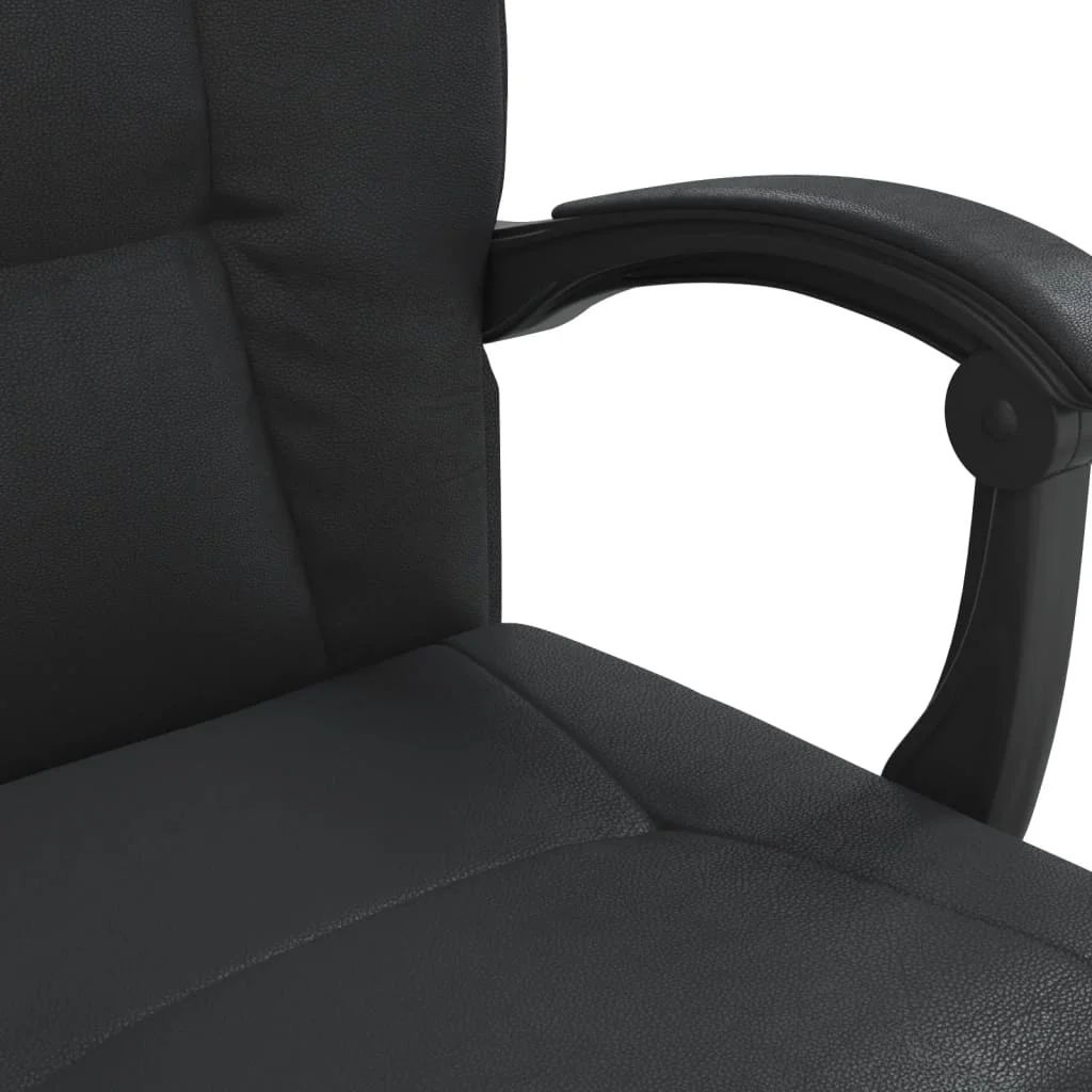 Sklápacie kancelárske kreslo čierne umelá koža