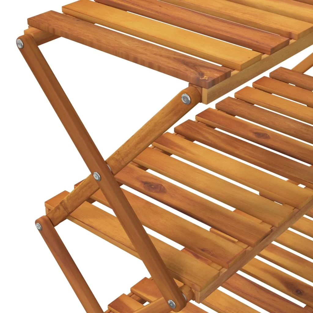 3-poschodová skladacia polica hnedá 70x31x63 cm akáciový masív