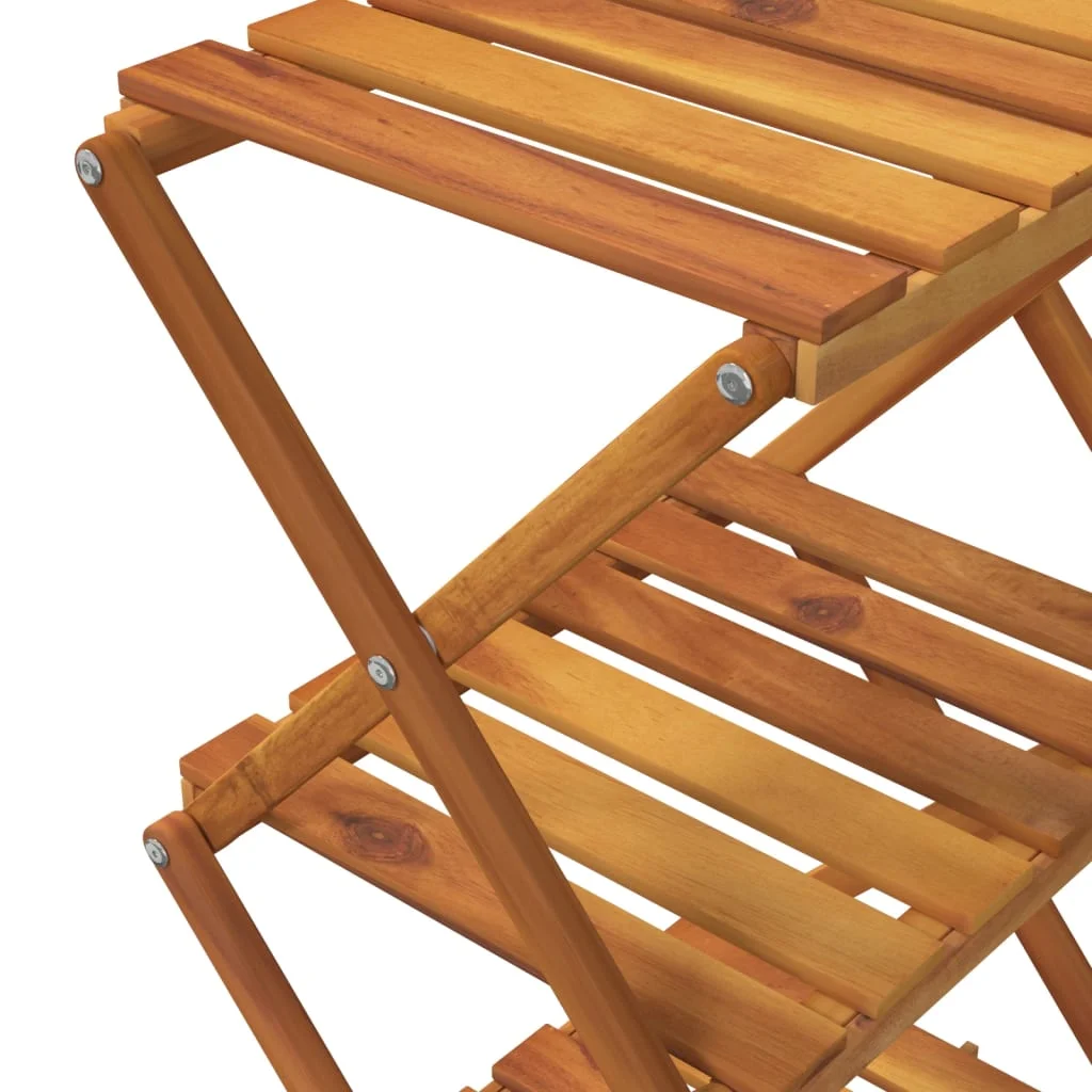 3-poschodová skladacia polica hnedá 43x31x63 cm akáciový masív