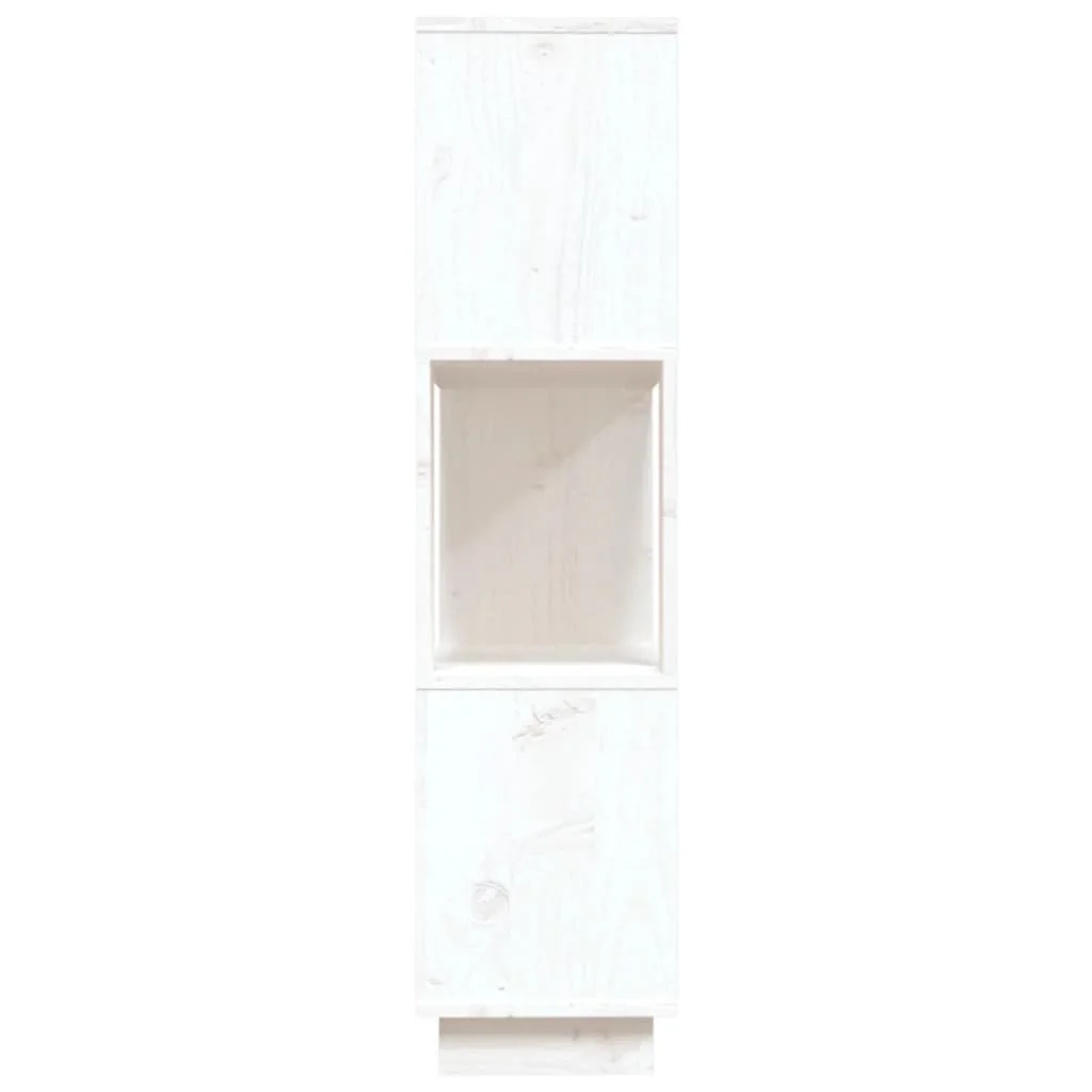 Knižnica/deliaca stena biela 80x25x101 cm masívna borovica