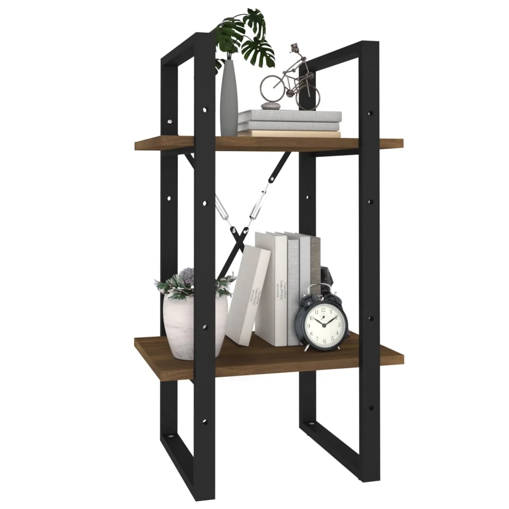 2-poschodová knižnica hnedý dub 40x30x70 cm spracované drevo