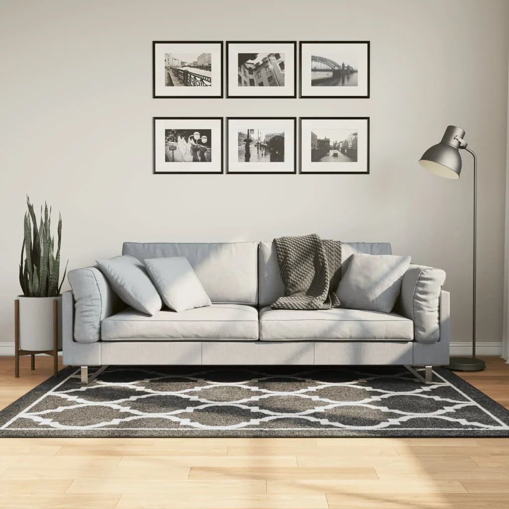 Koberec umývateľný čierno-biely120x180 cm protišmykový