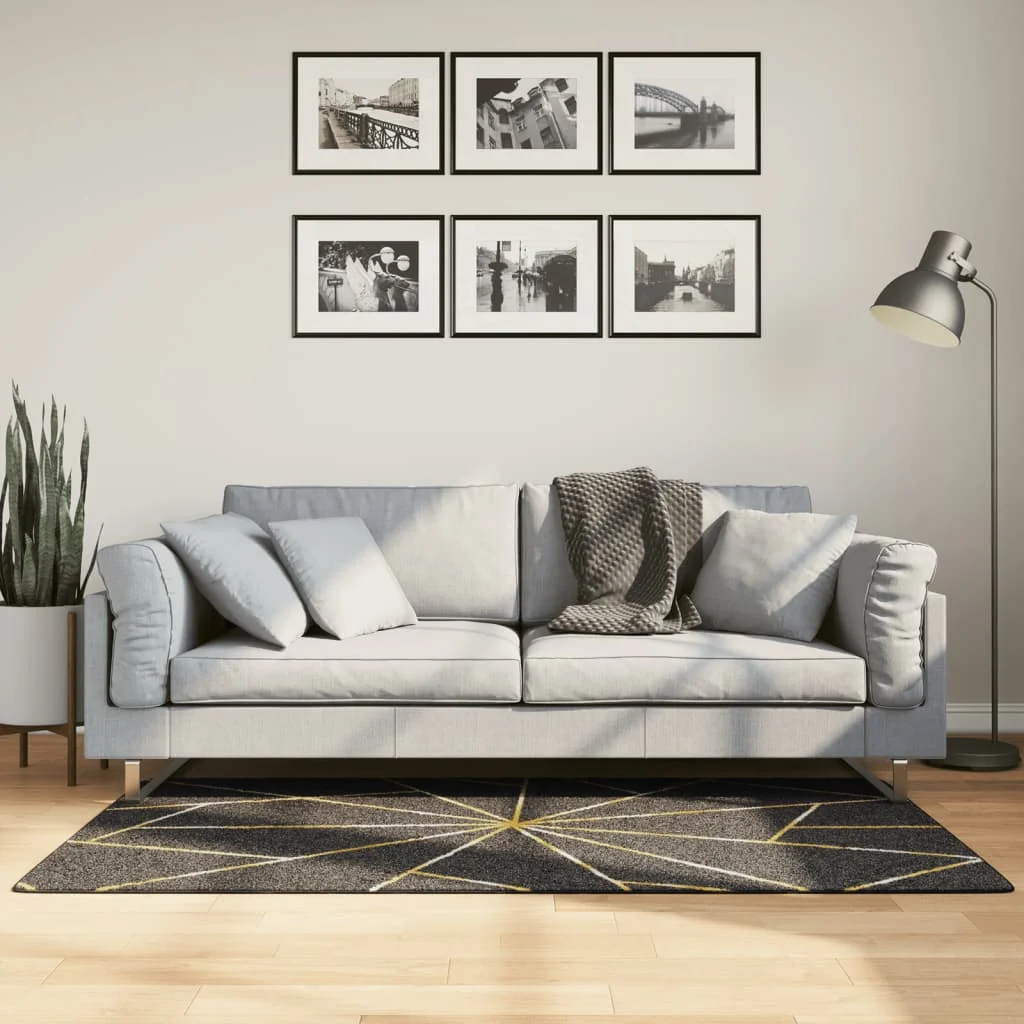 Koberec umývateľný čierno-zlatý 80x150 cm protišmykový