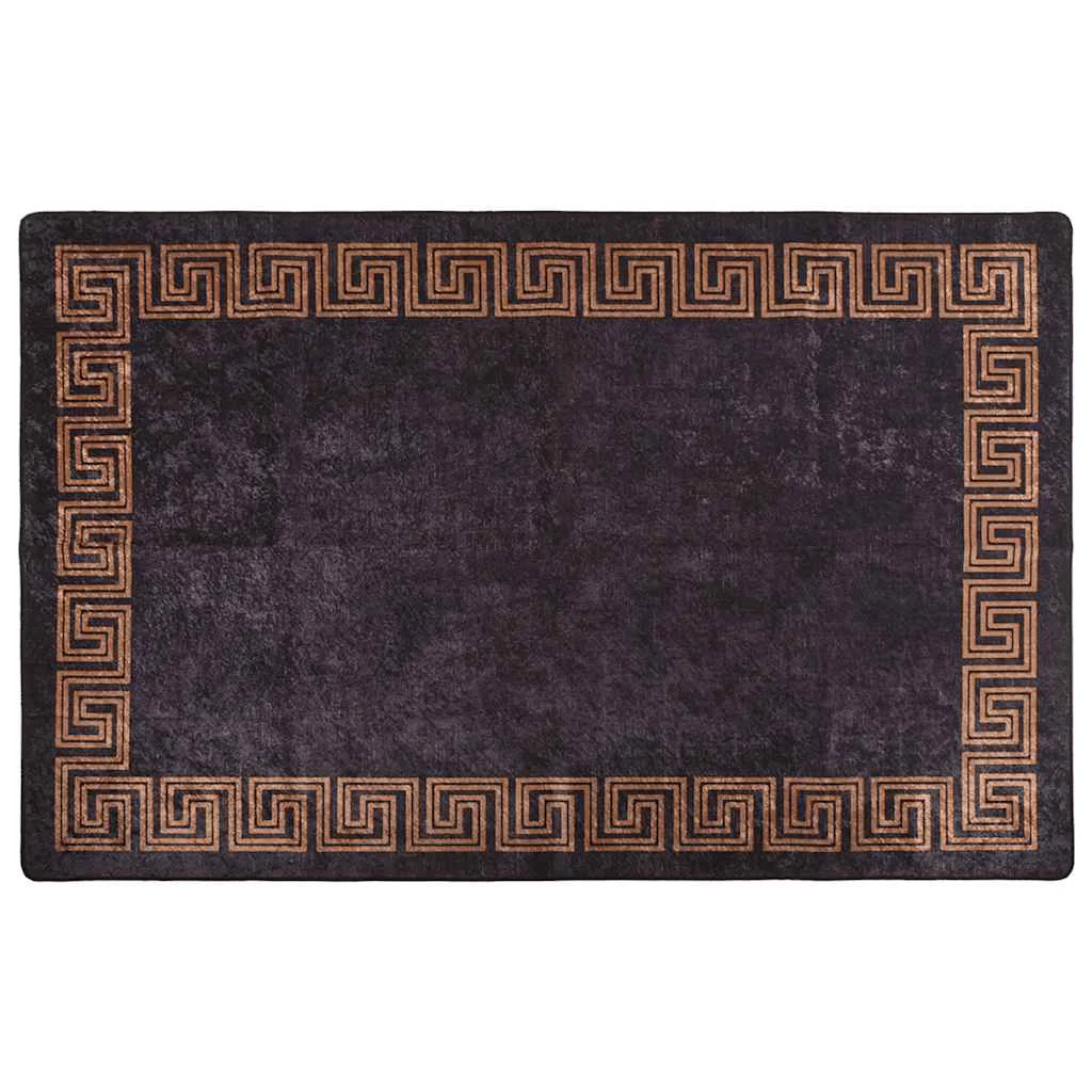 Prateľný koberec 160x230 cm čierno-zlatý protišmykový