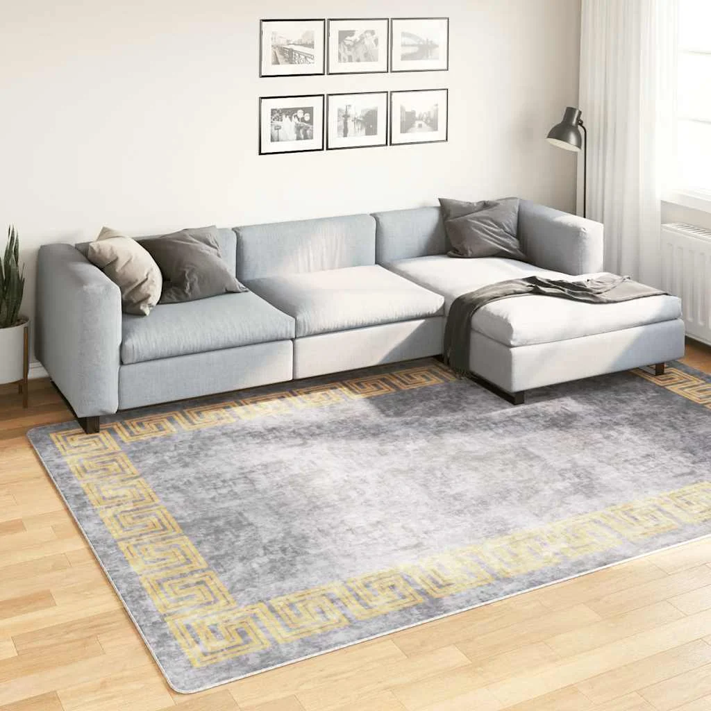 Prateľný koberec 190x300 cm sivý protišmykový