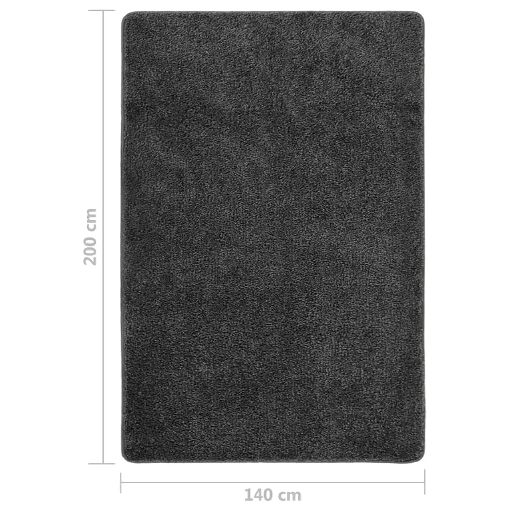 Chlpatý koberec tmavosivý 140x200 cm protišmykový