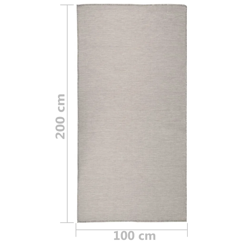 Vonkajší koberec s plochým tkaním 100x200 cm svetlošedý