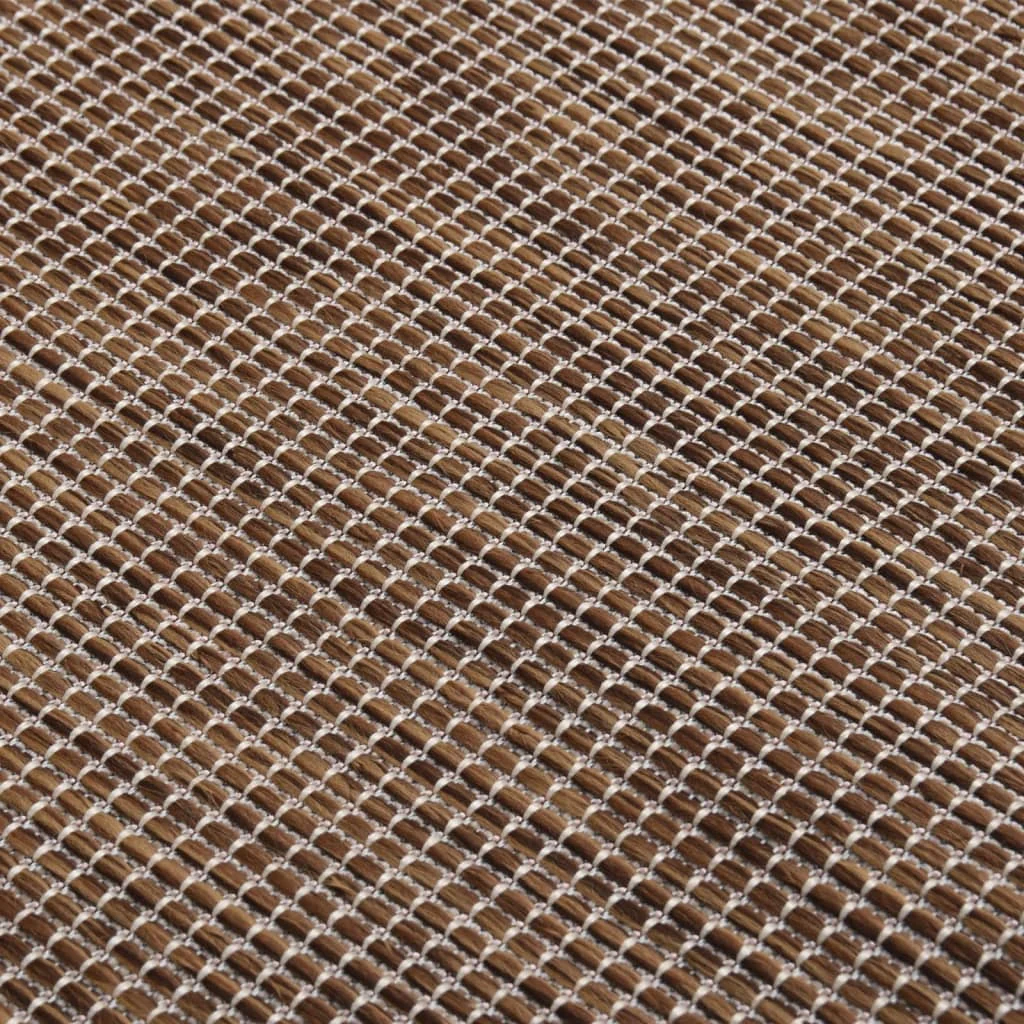 Vonkajší koberec s plochým tkaním 140x200 cm hnedý