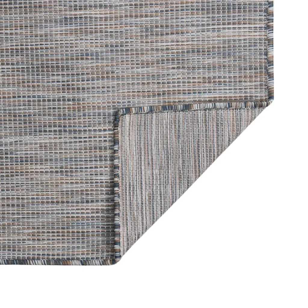 Vonkajší koberec s plochým tkaním 160x230 cm hnedý a modrý