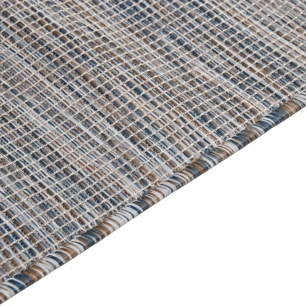 Vonkajší koberec s plochým tkaním 200x280 cm hnedý a modrý