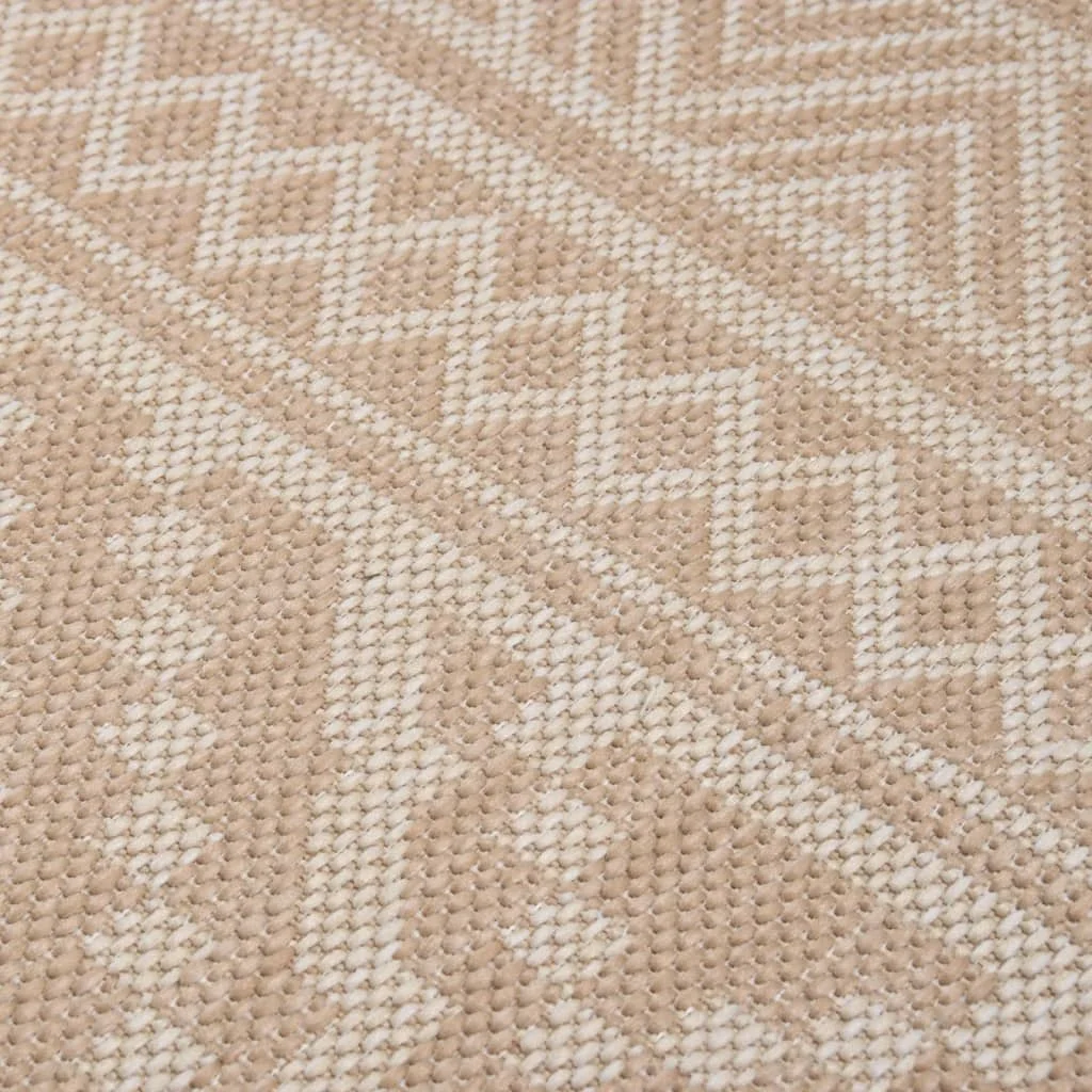 Vonkajší koberec s plochým tkaním 200x280 cm hnedý pruhovaný