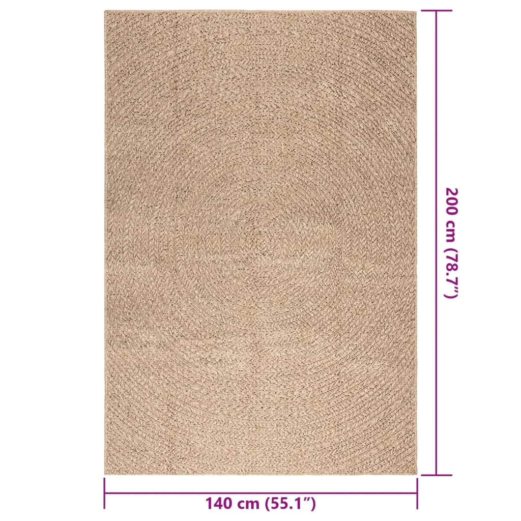 Koberec ZIZUR 140x200 cm, jutový vzhľad, interiér a exteriér