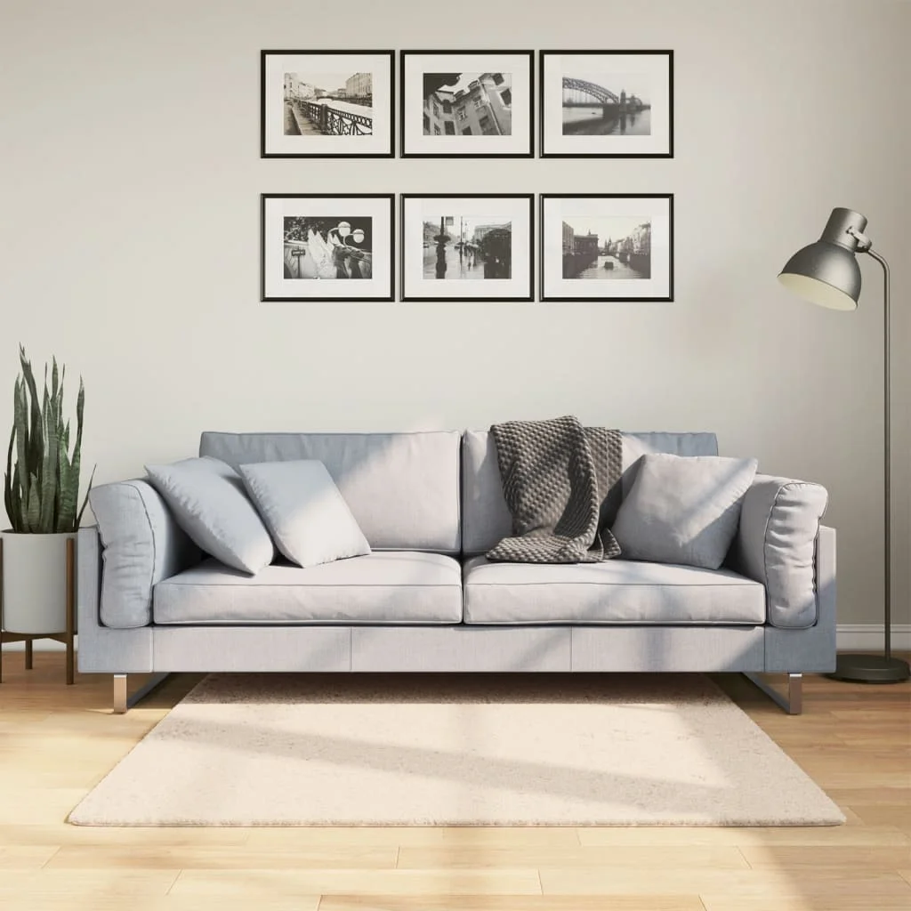 Koberec HUARTE s krátkym vlakom umývateľný béžový 120x120 cm
