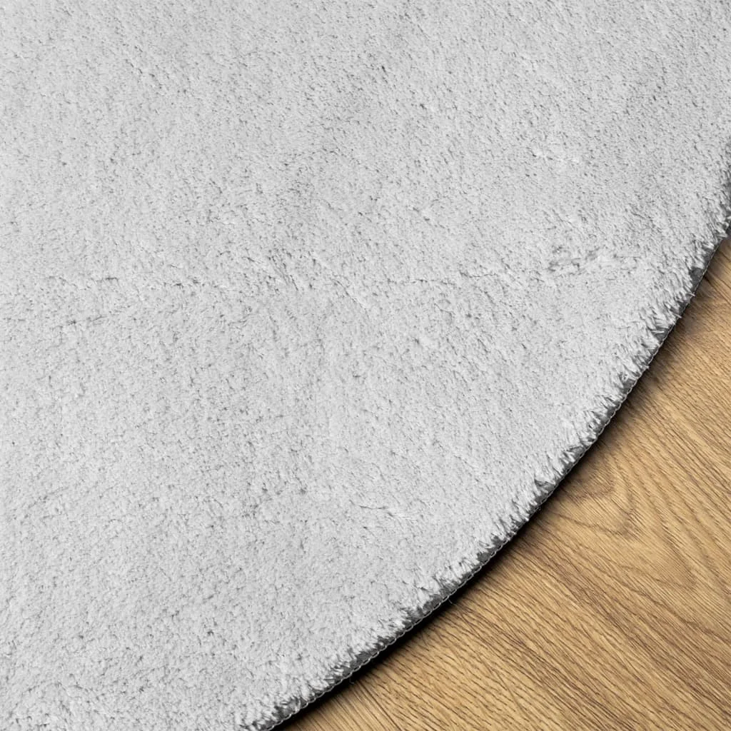 Koberec HUARTE s krátkym vlakom umývateľný sivý Ø 120 cm