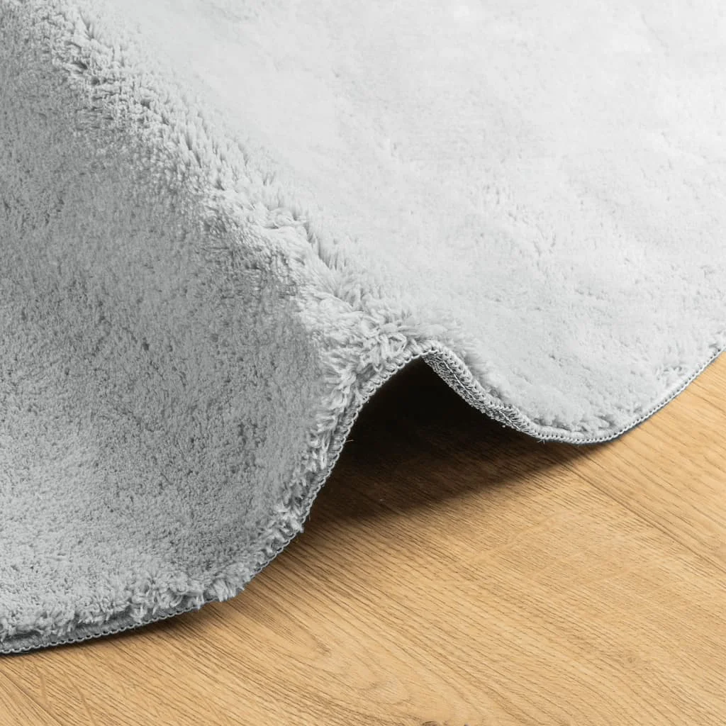 Koberec HUARTE s krátkym vlakom umývateľný sivý Ø 120 cm