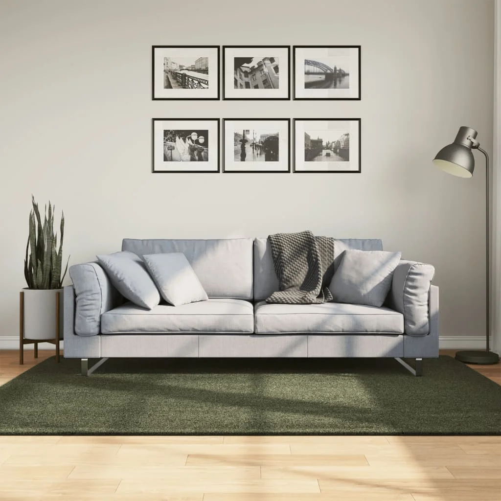 Koberec HUARTE krátky vlas mäkký umývateľný zelený 140x200 cm
